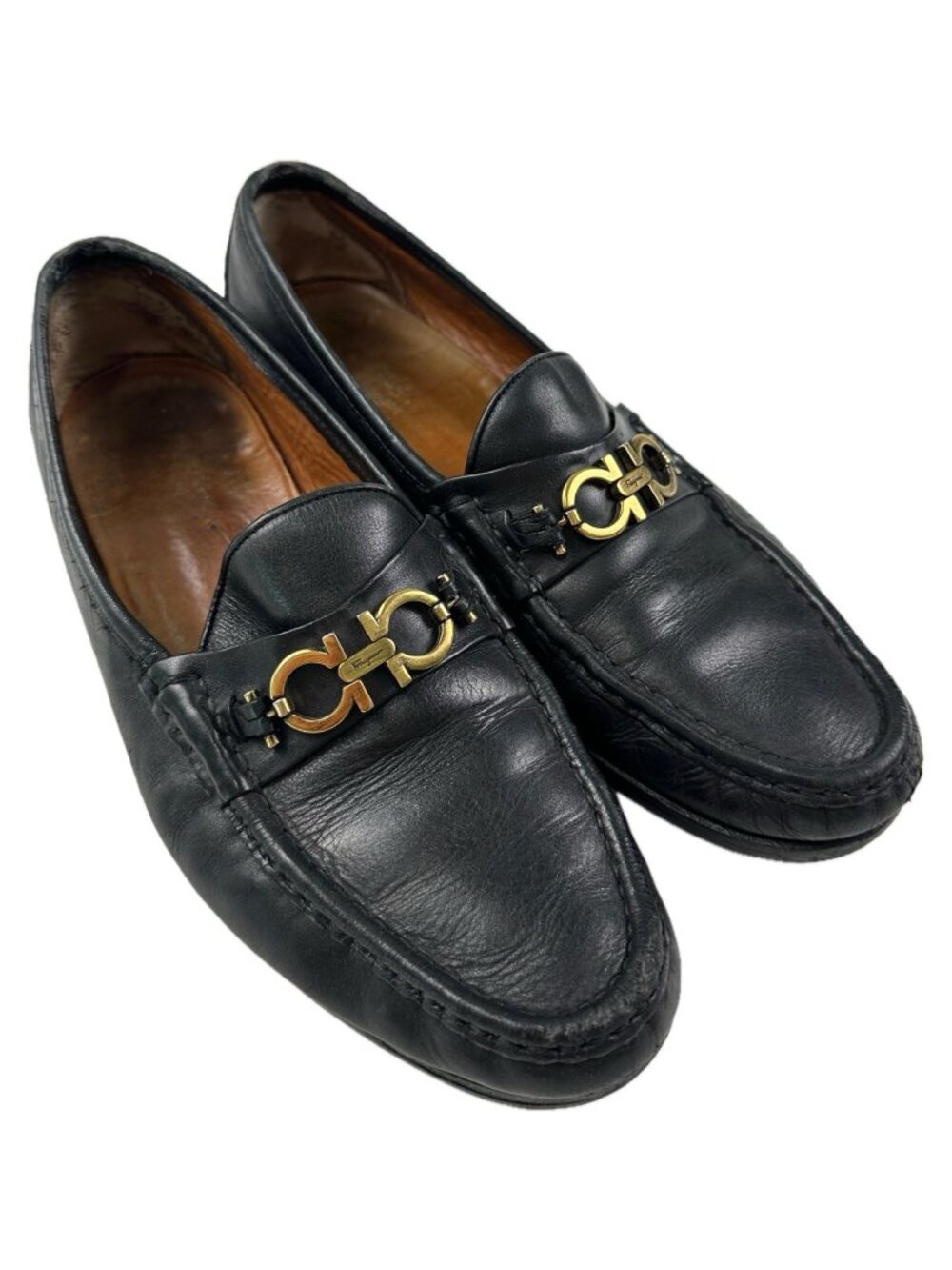 Salvatore Ferragamo Black Gancini Bit Loafers Leather Men’s Mocassin 9 D